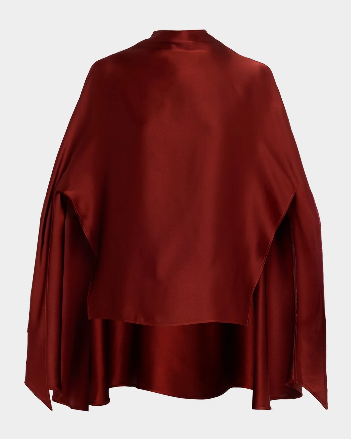 Mock-Neck Satin Cape Top - 1