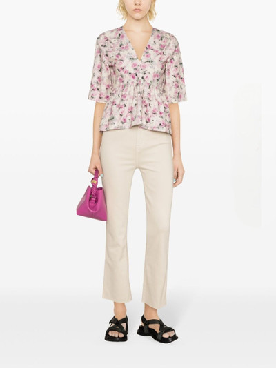 GANNI floral-print organic cotton blouse outlook