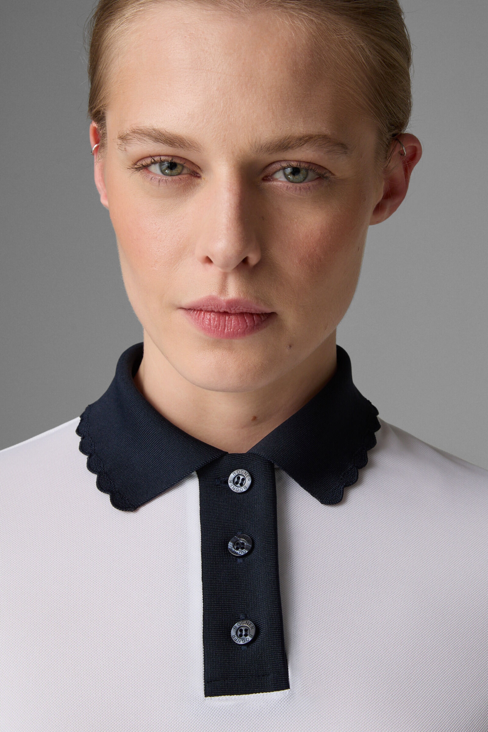Carole Functional polo shirt in White/Navy blue - 4