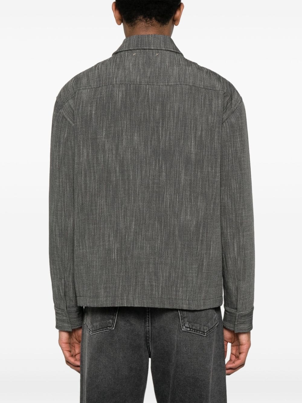 mélange virgin wool-blend shirt jacket - 4