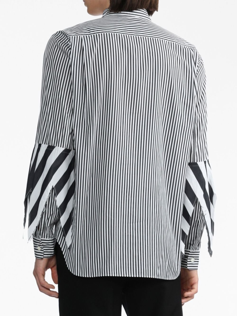 layered striped cotton shirt - 4