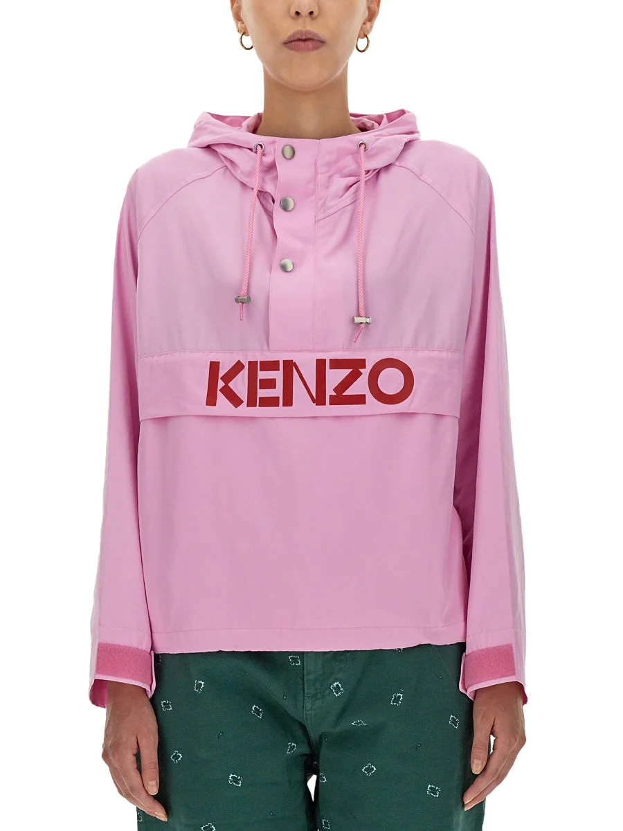 Kenzo Women Logo Print Windbreaker - 1