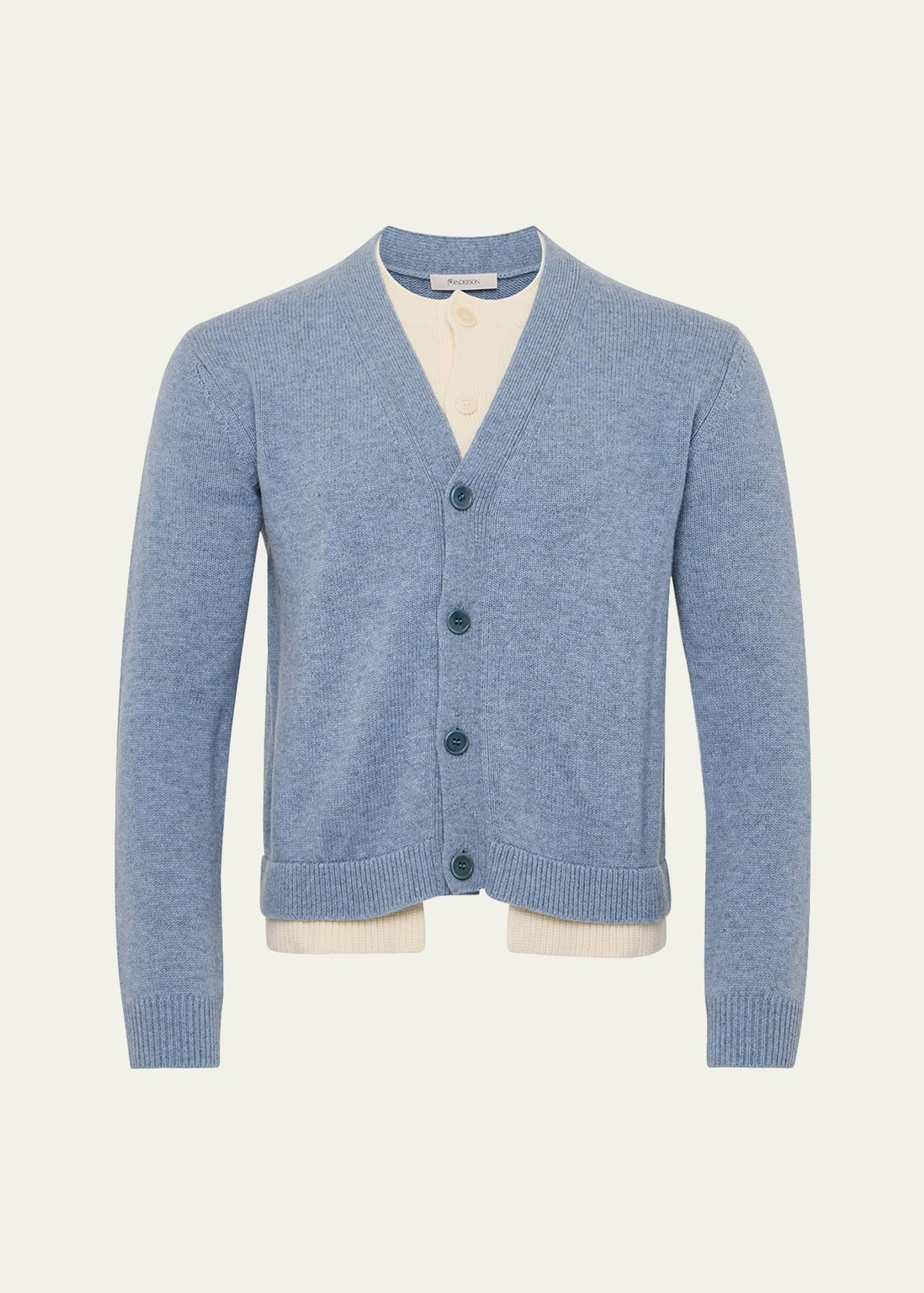 Men's Contrast Layered Cardigan - 1