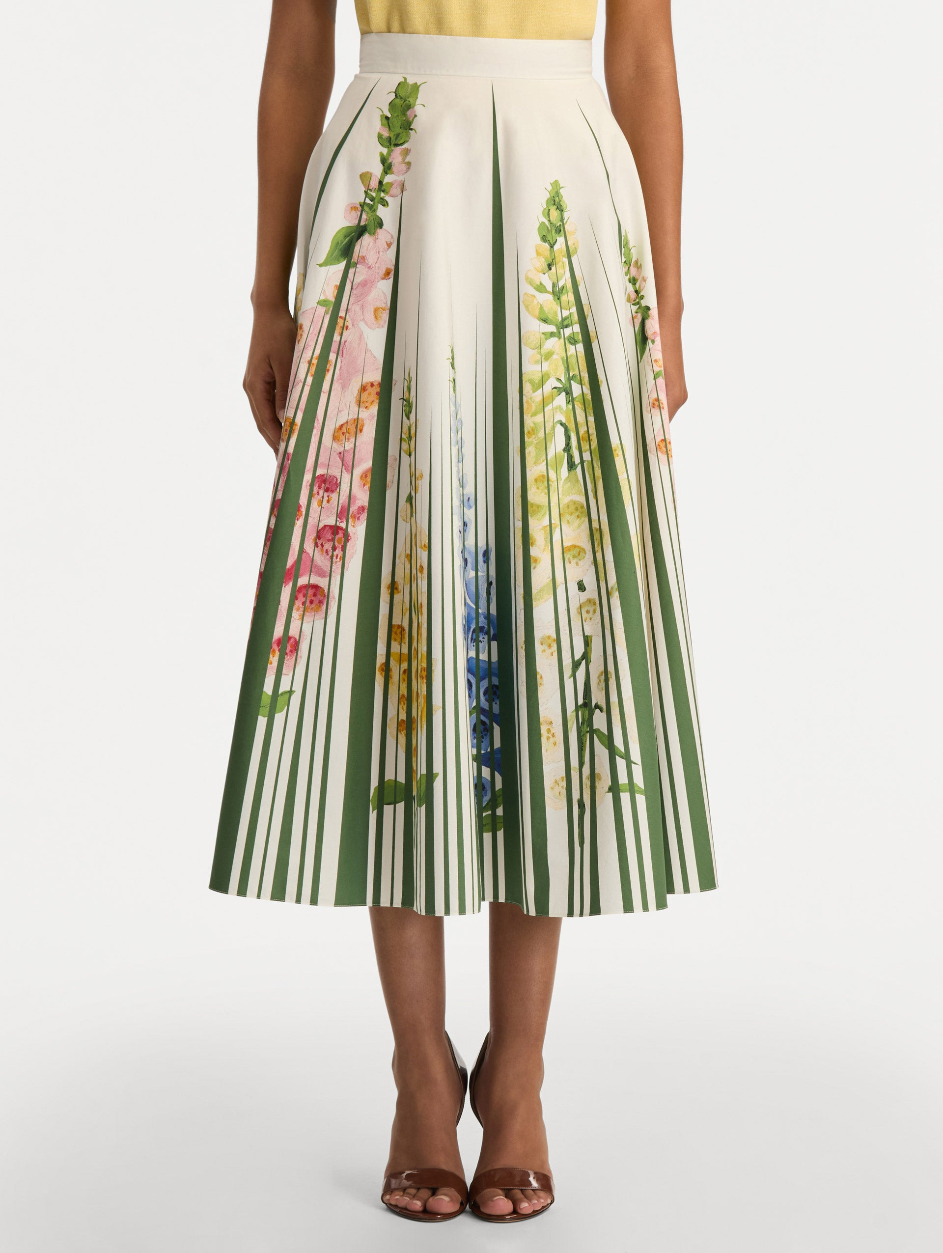FOXGLOVE TROMPE L’OEIL COTTON POPLIN SKIRT - 3