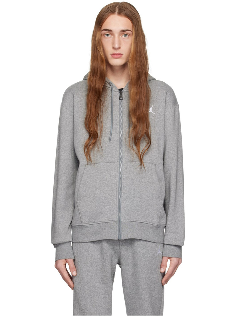 Gray Full-Zip Hoodie - 1
