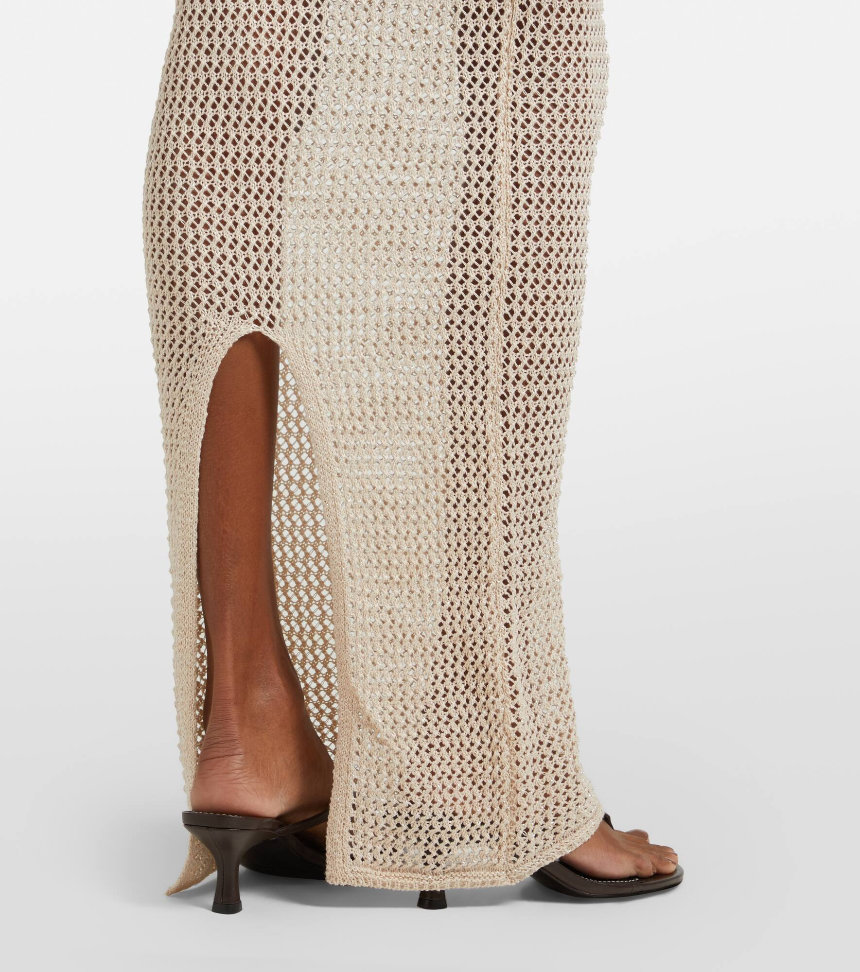 Hilsa open-knit lamé beach cover-up - 6