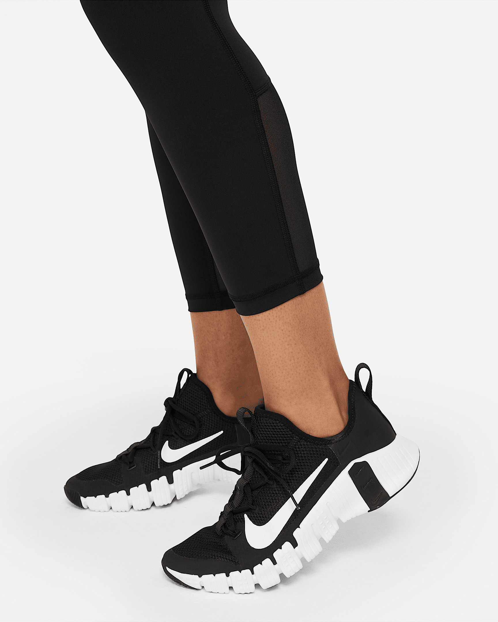 Nike Pro Women's Mid-Rise Crop Mesh Panel Leggings - 5
