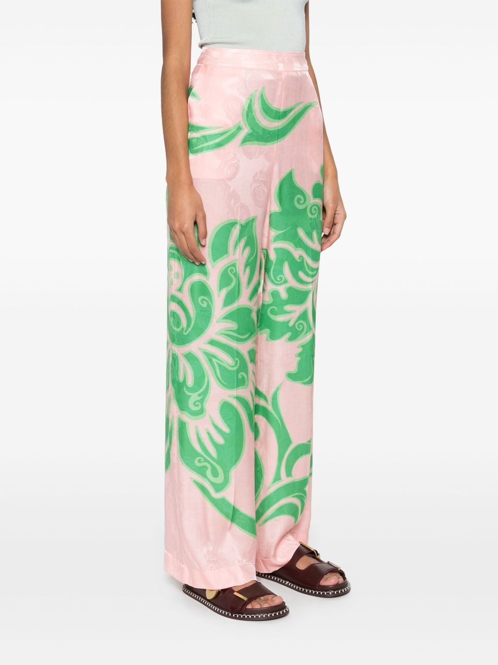 rose-print trousers - 3