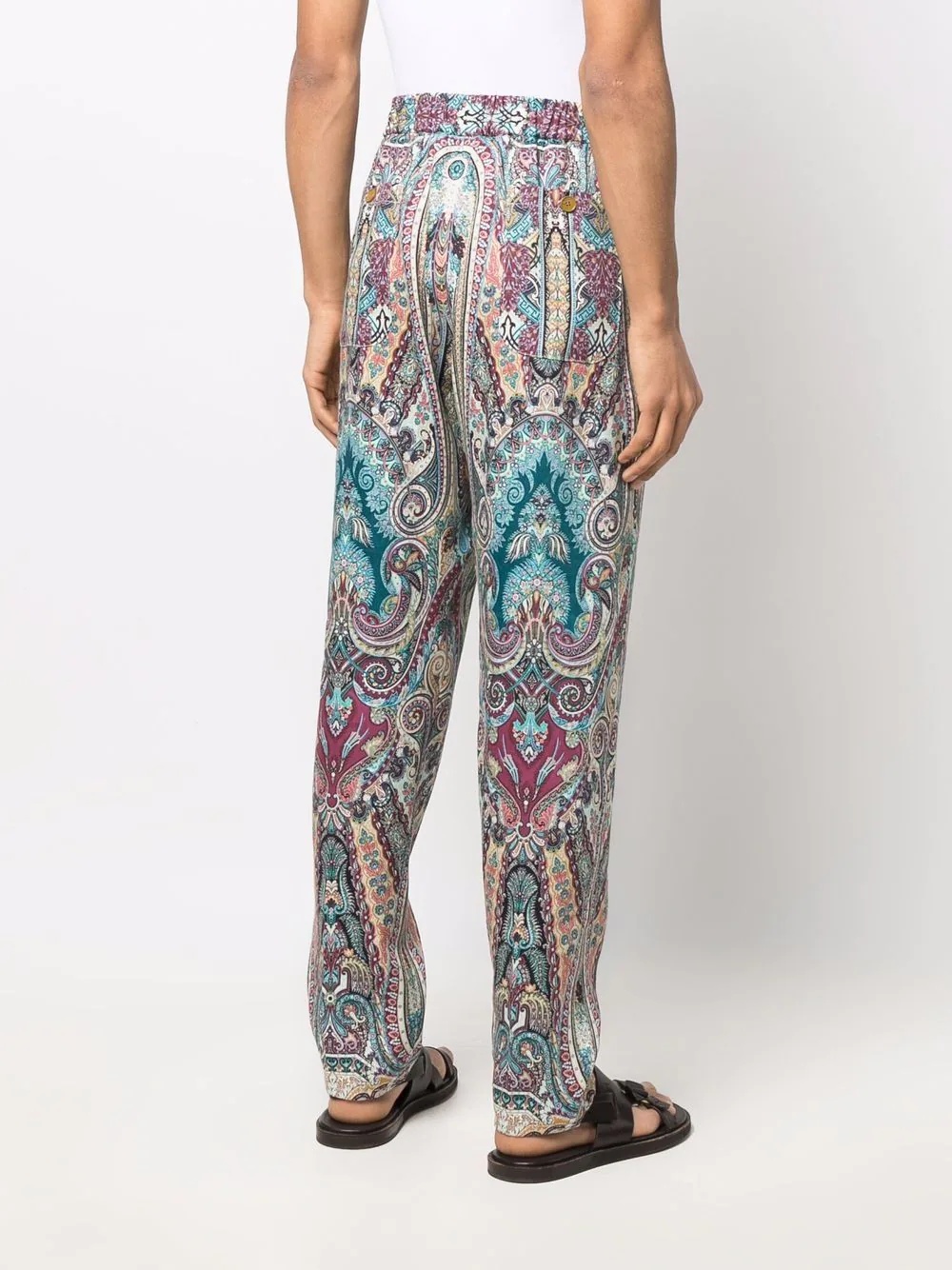 straight-leg paisley-print trousers - 4