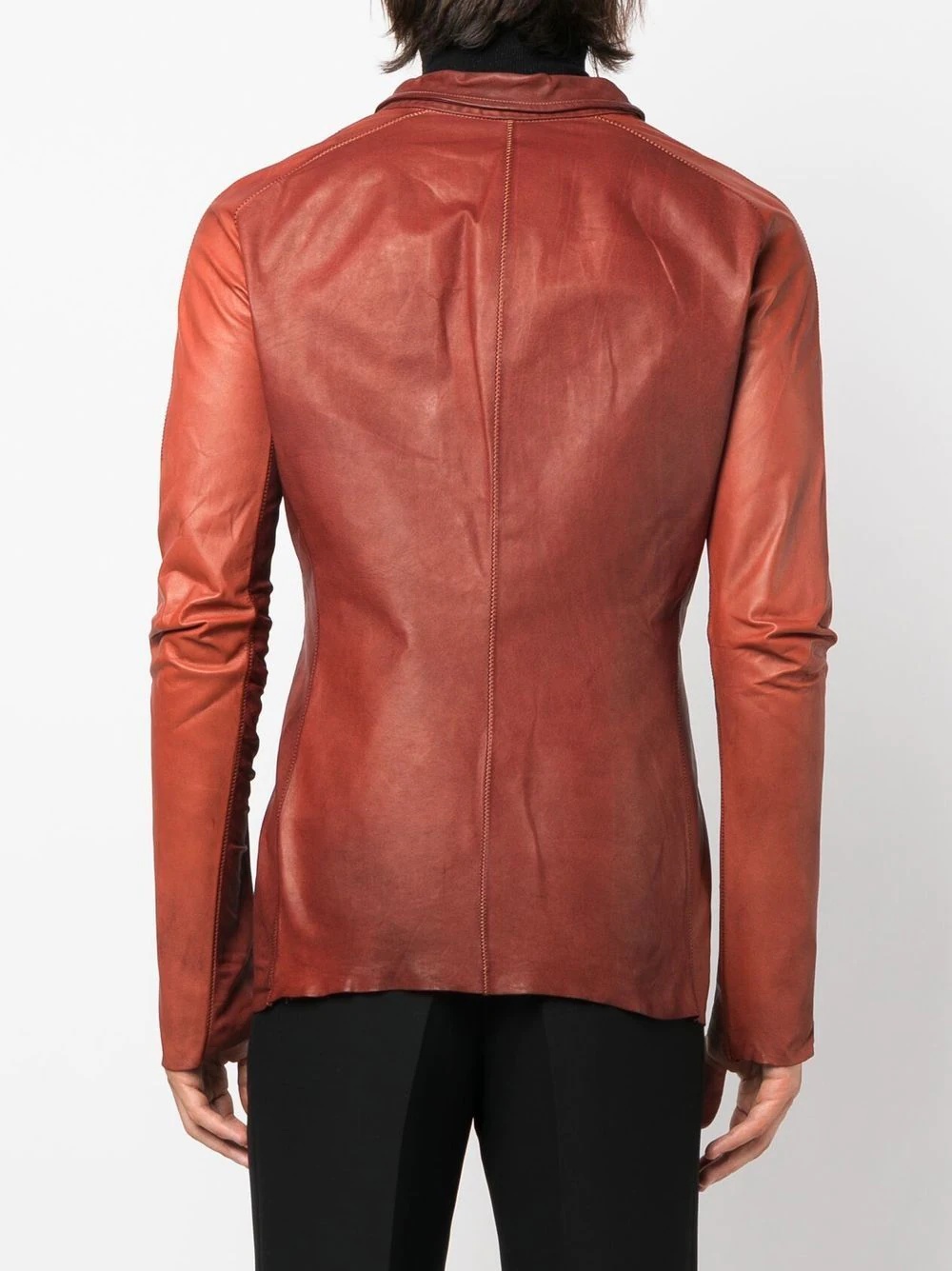 long-sleeve leather shirt - 4