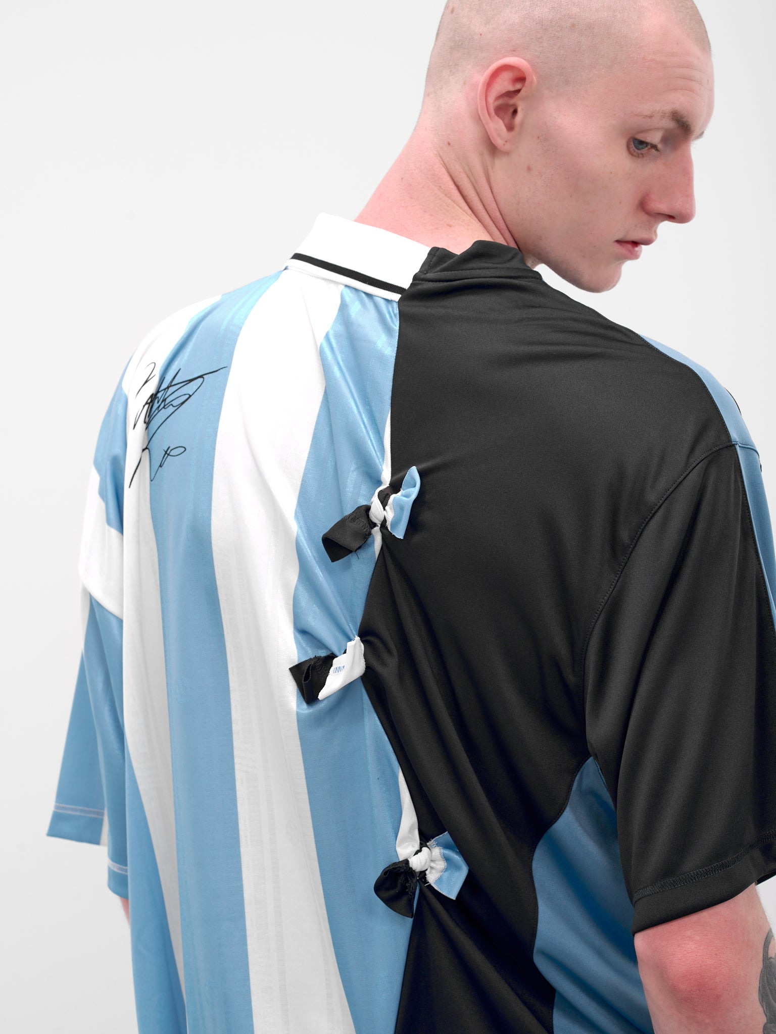 Blue Reconstructed Football Jersey - 5