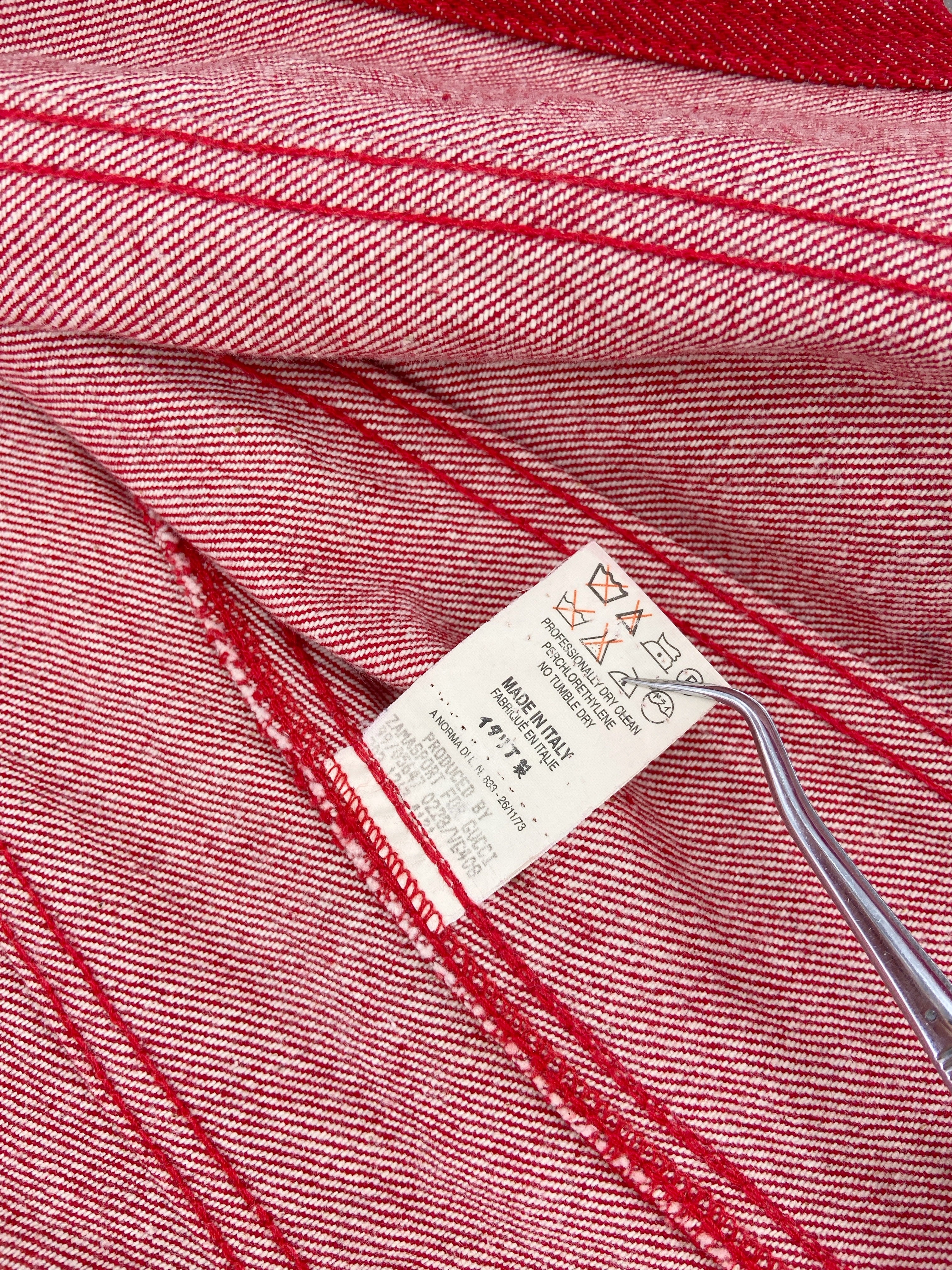 Gucci Fall 1999 Tom Ford Red Denim Jacket - 15
