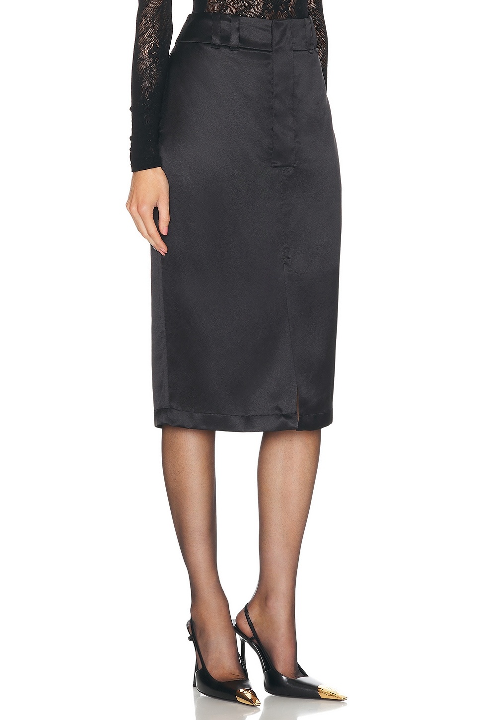 Satin Pencil Skirt - 2