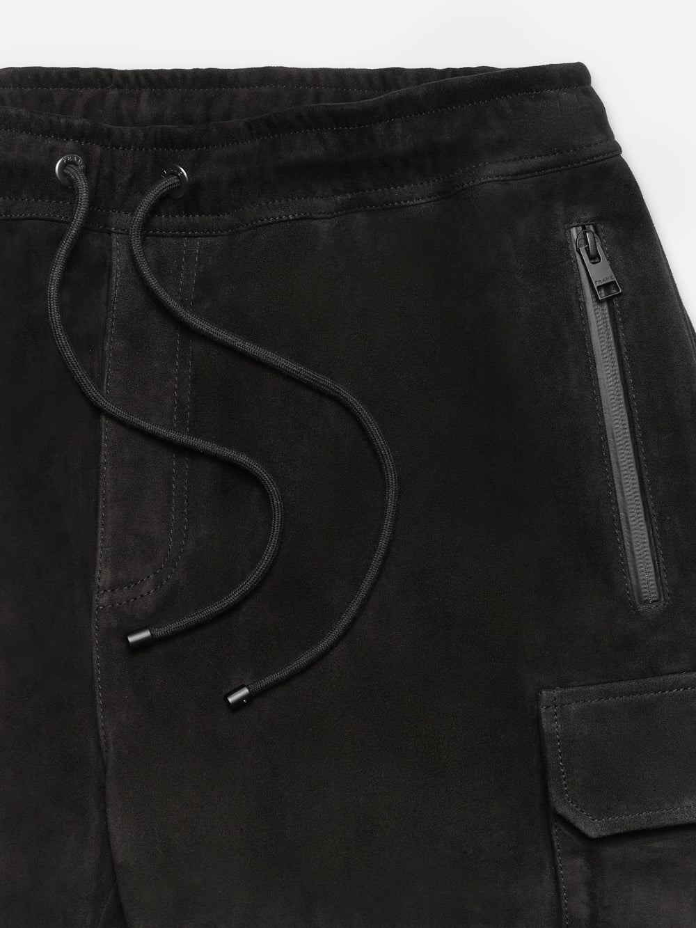 Suede Cargo Jogger in Black - 2