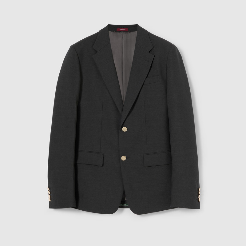 GUCCI Single-breasted selvedge wool jacket outlook