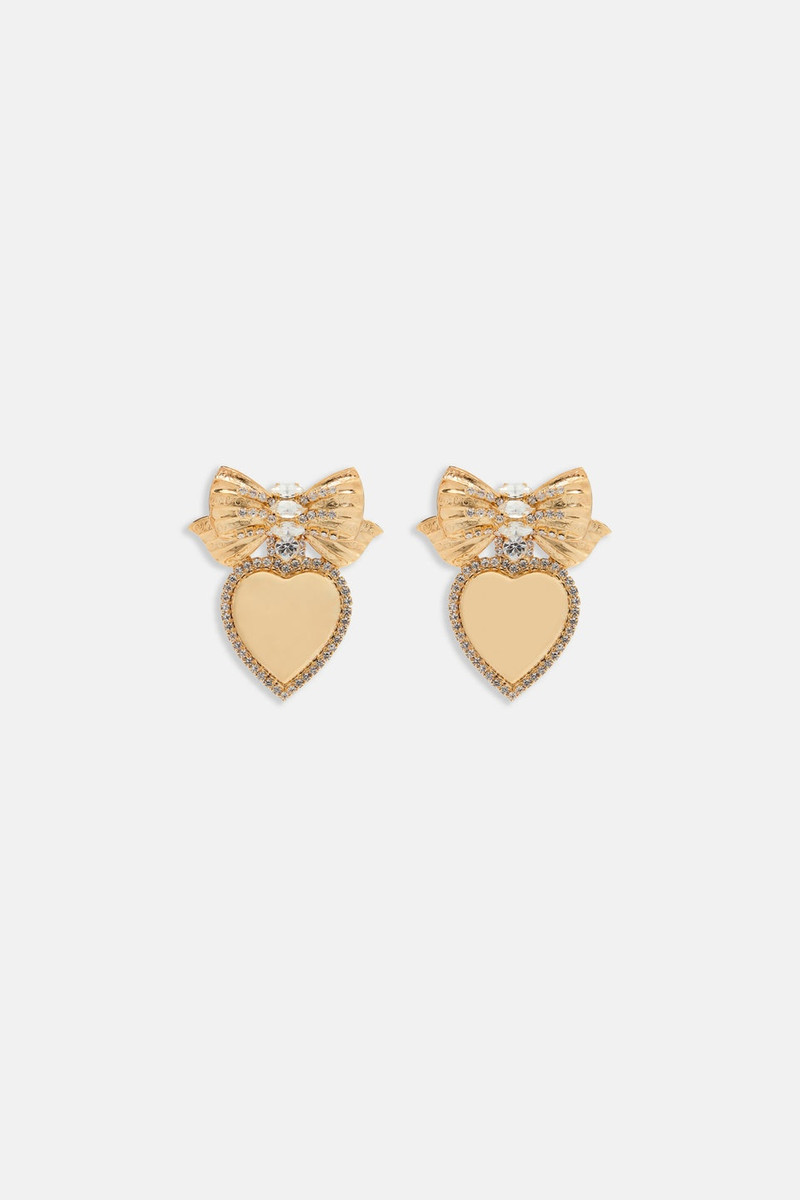 METAL HEART EARRINGS WITH CRYSTAL EMBELLISHMENT 1