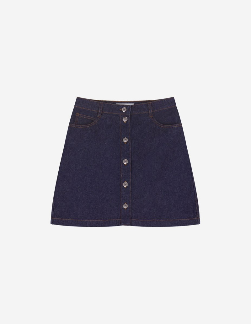 BUTTONED DENIM MINI SKIRT 1