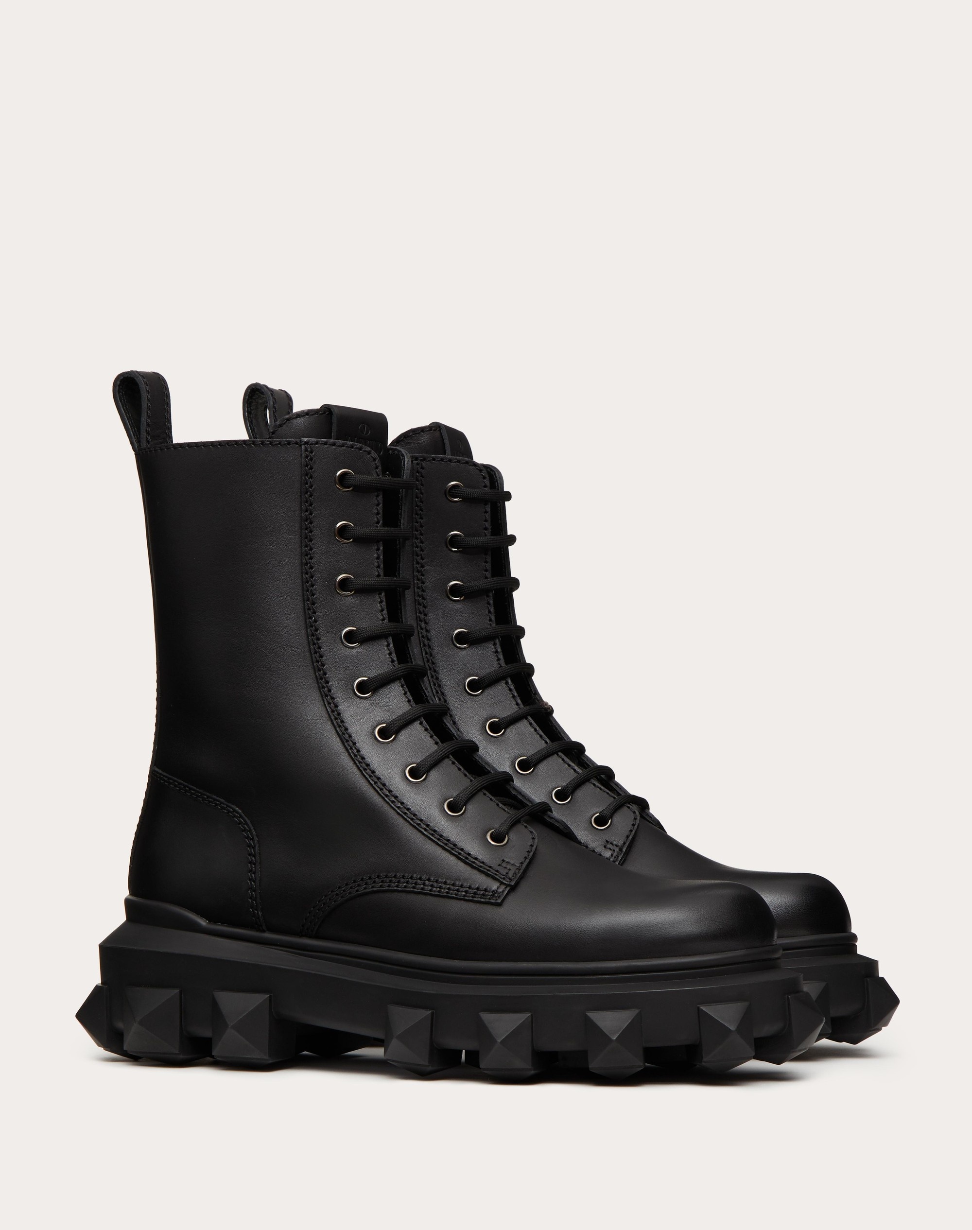 TRACKSTUD CALFSKIN COMBAT BOOT - 2