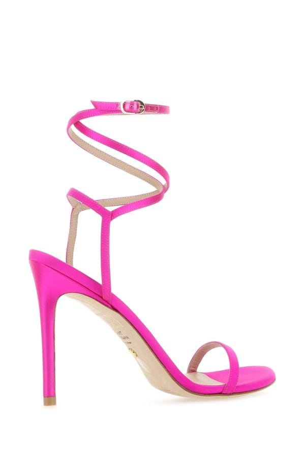 Fuchsia satin Barelynude 100 sandals - 3