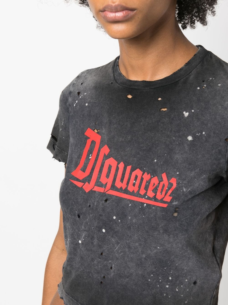 logo-print faded cotton T-shirt 5