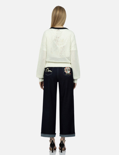 EVISU SEAGULL EMBROIDERY OPEN-KNITTED CARDIGAN outlook