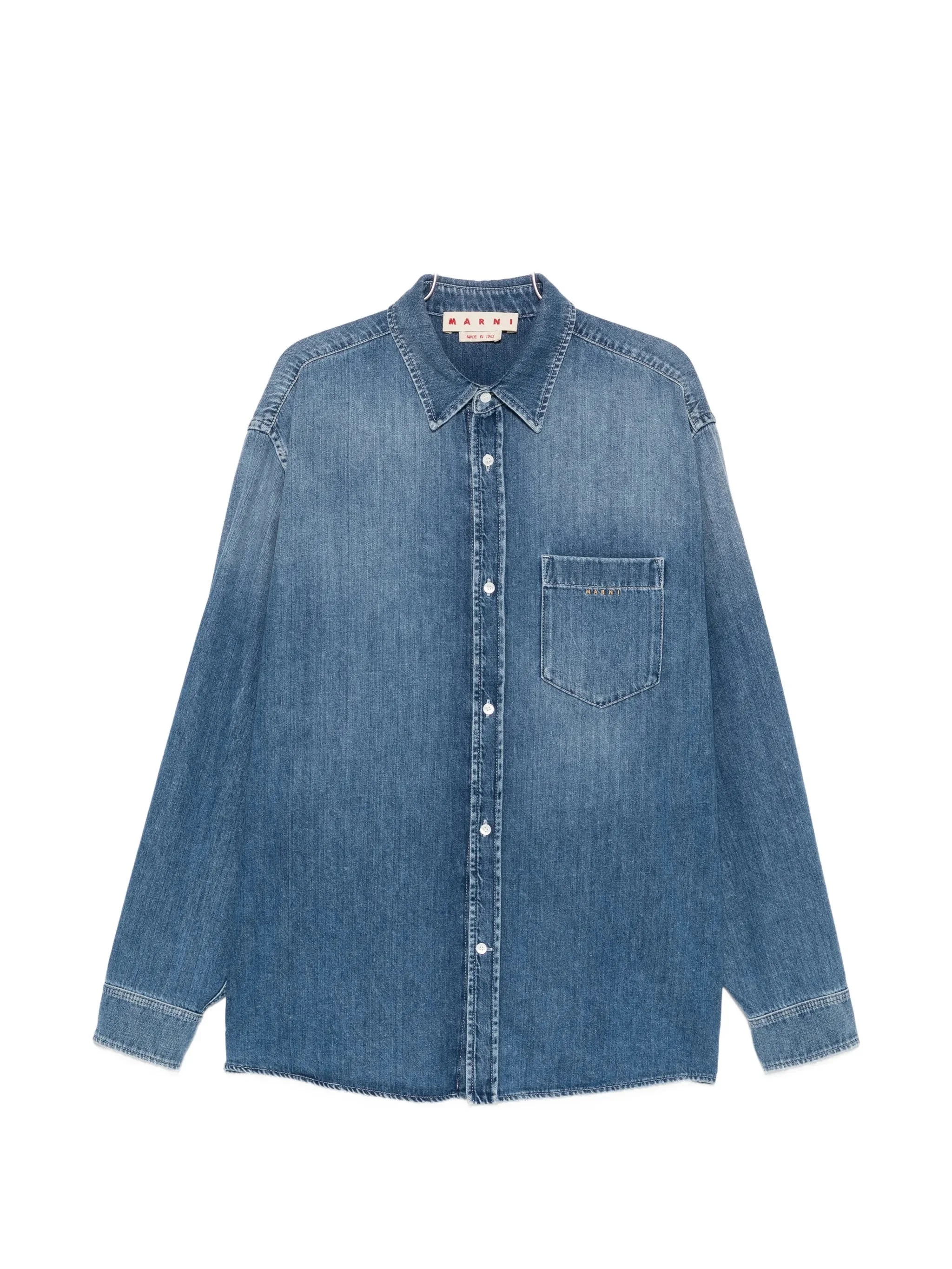 Marni Logo-embroidered Chest-pocket Shirt Jacket - 1