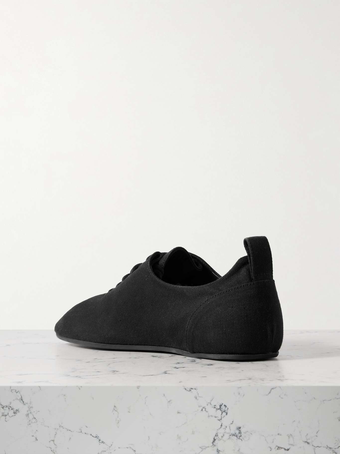 Recycled cotton-twill sneakers Black - 3