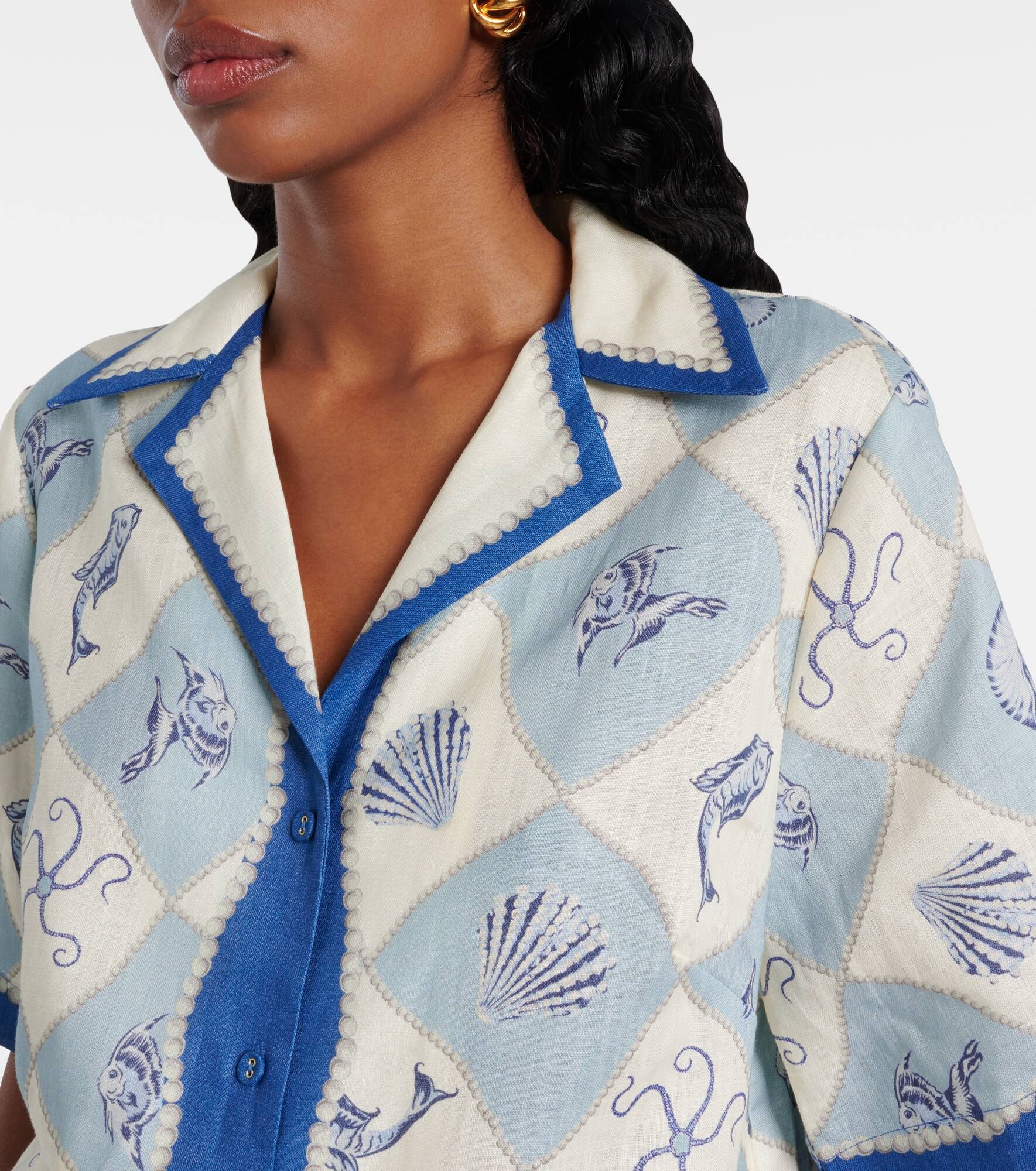 Printed linen shirt - 4