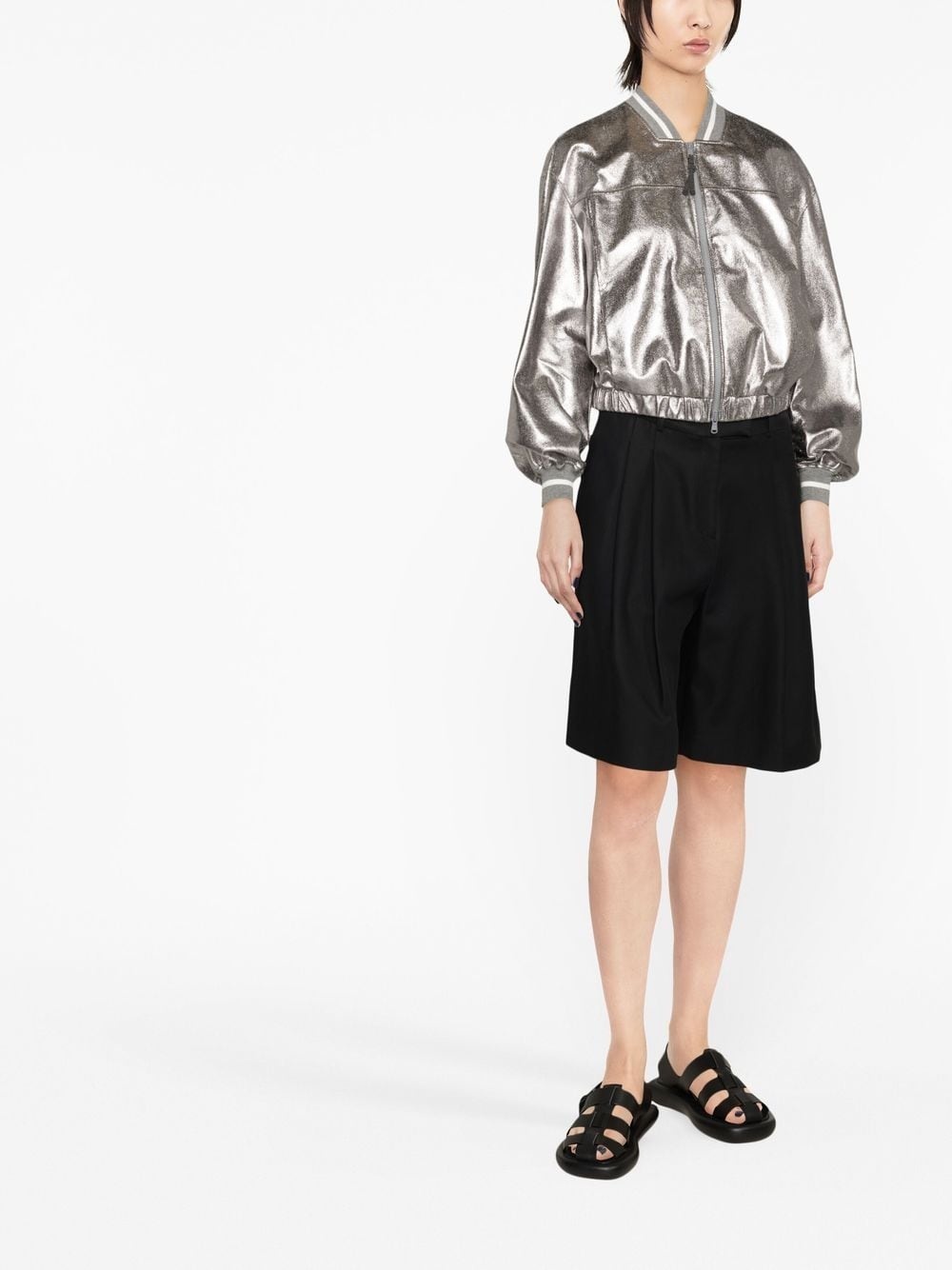 metallic bomber jacket - 2