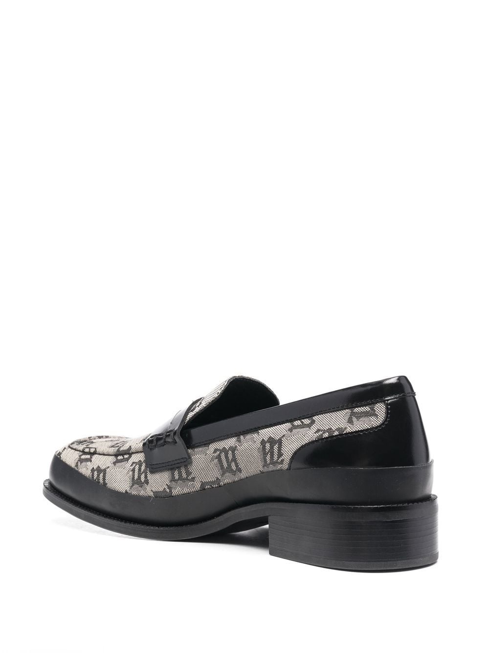monogram-print penny loafers - 3