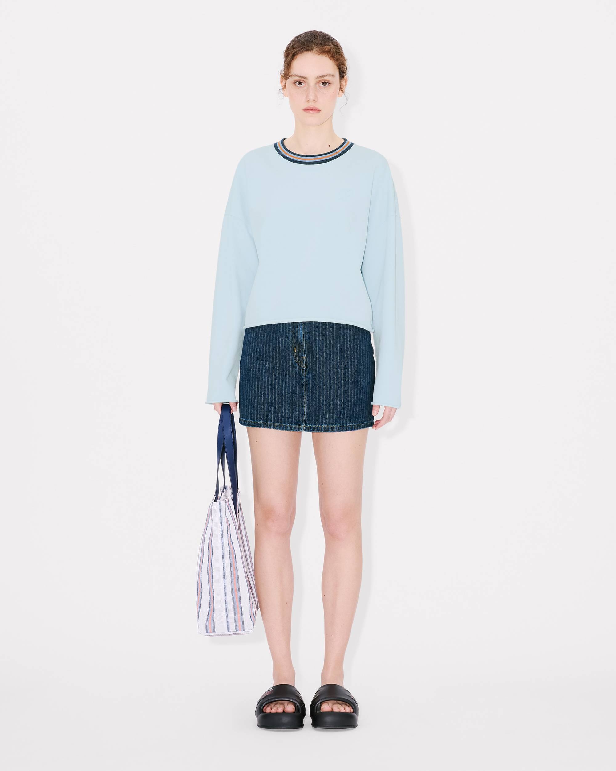 'KENZO Elephant Logo' embroidered short sweatshirt in cotton - 5