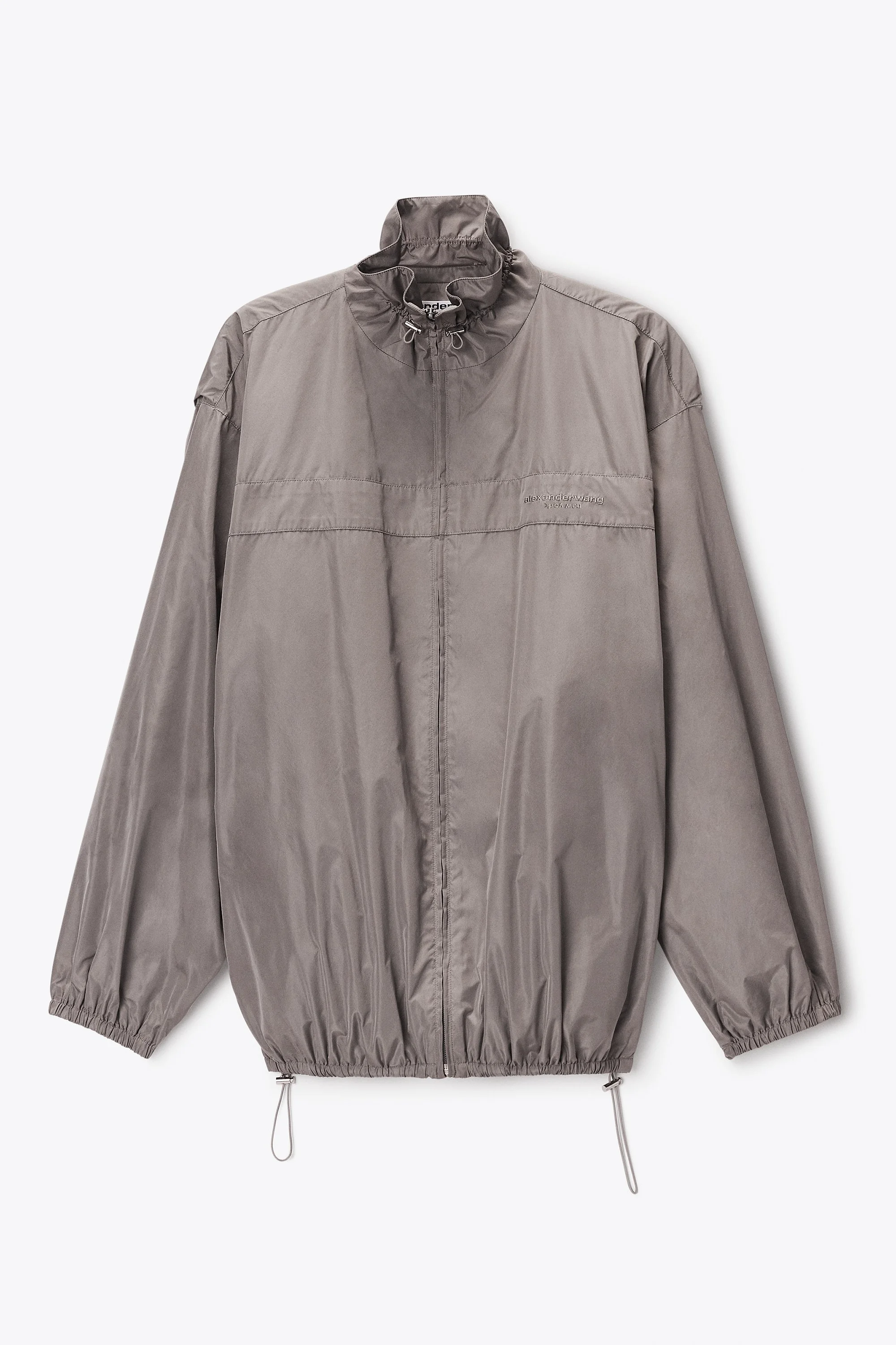 GATHERED NECK OVERSIZED TRACK JACKET - 1