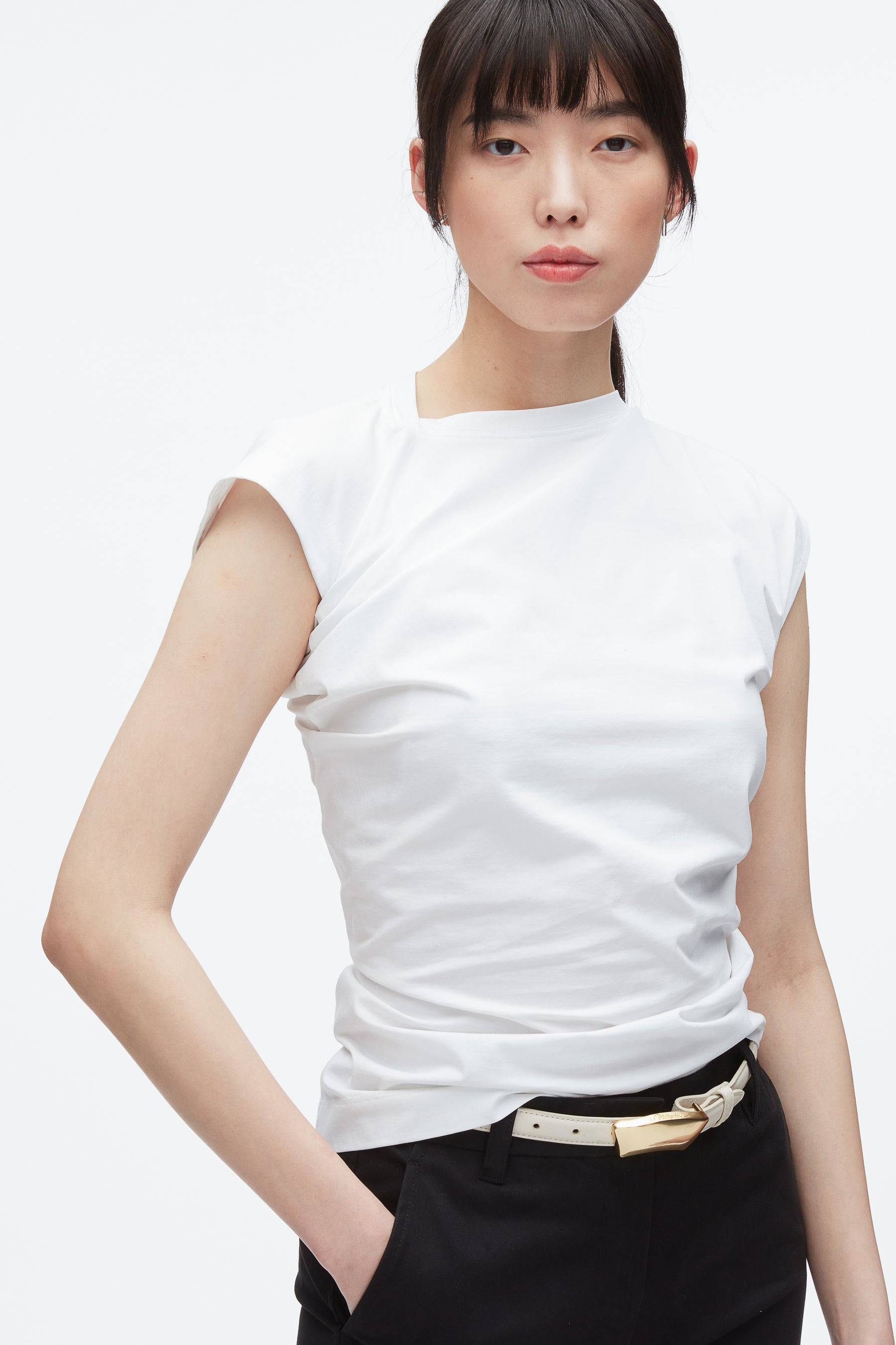 Draped Asymmetric T-Shirt - 6