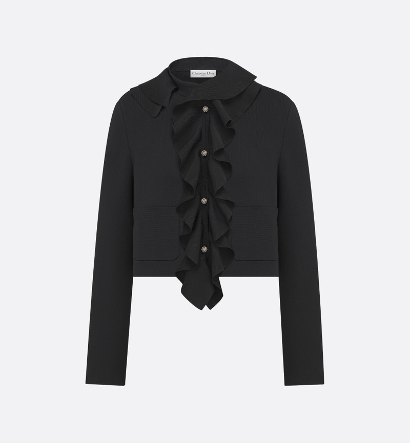 Cropped Jacket with Removable Ruched Collar 1