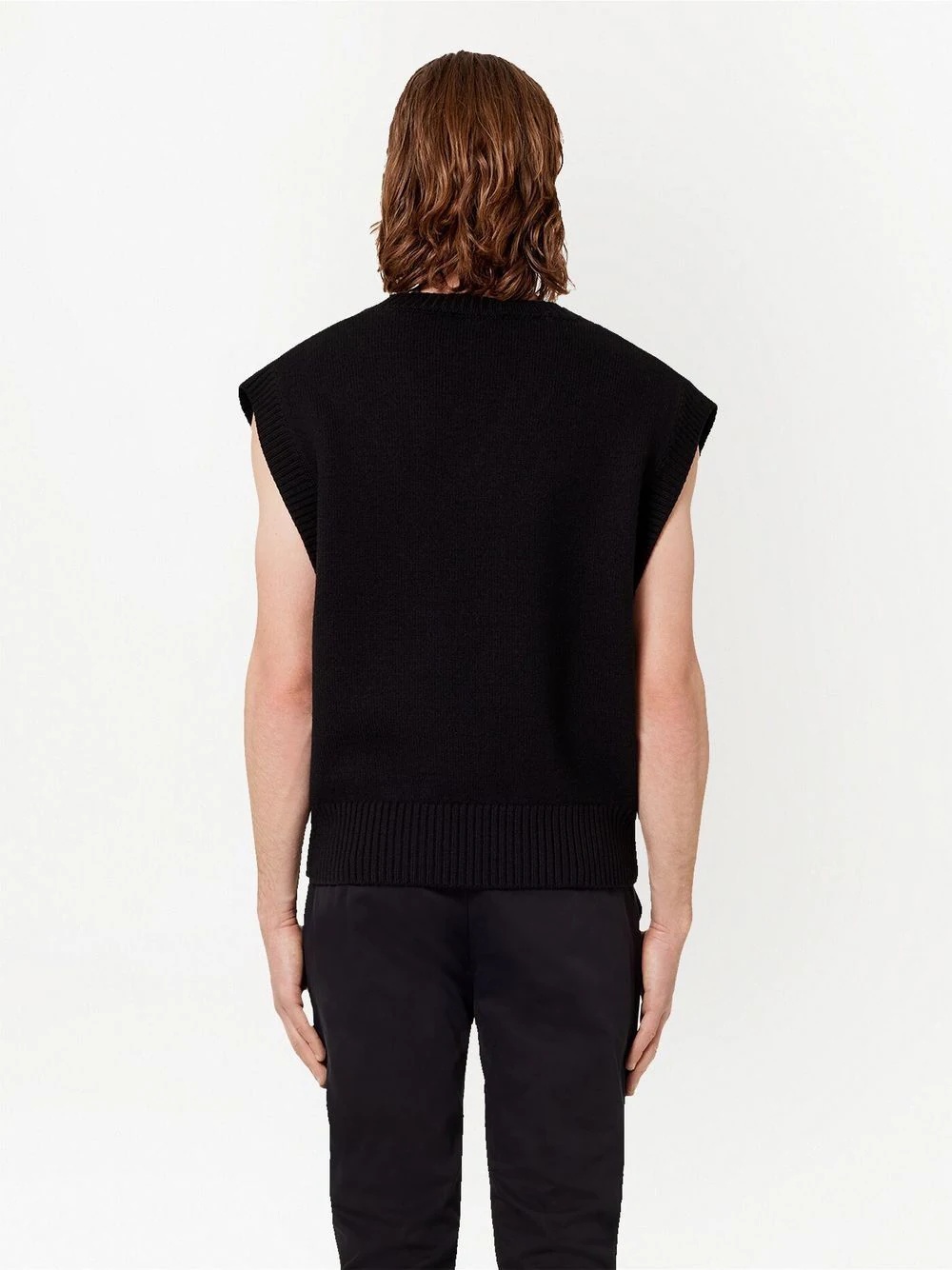 logo-intarsia knit vest - 5