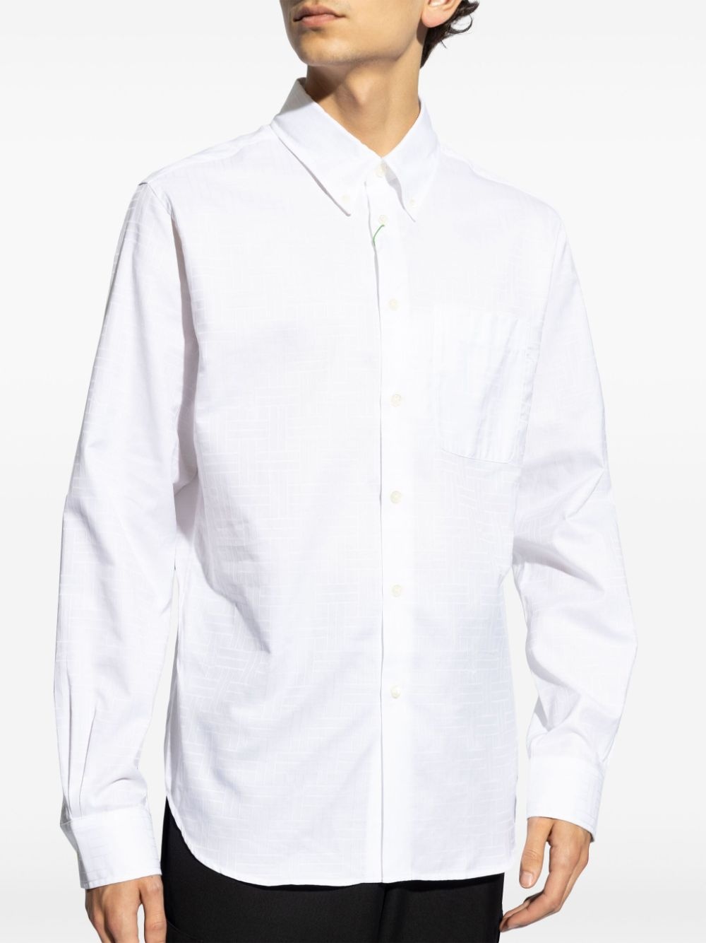 patterned-jacquard cotton shirt - 3