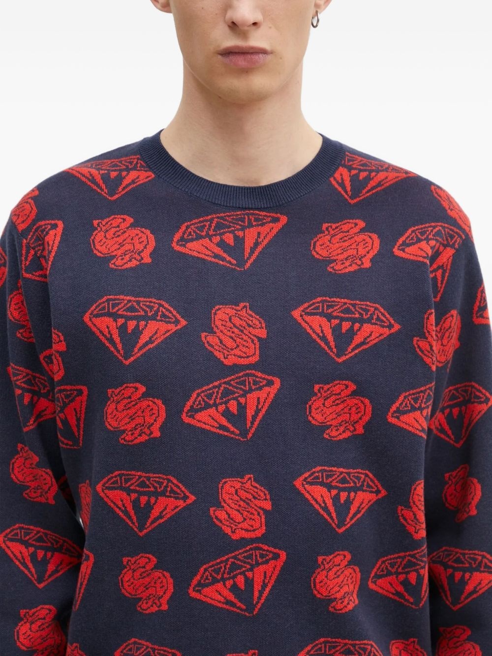 diamond dollar-intarsia sweater - 4