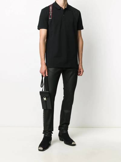 Alexander McQueen logo harness-strap polo shirt outlook