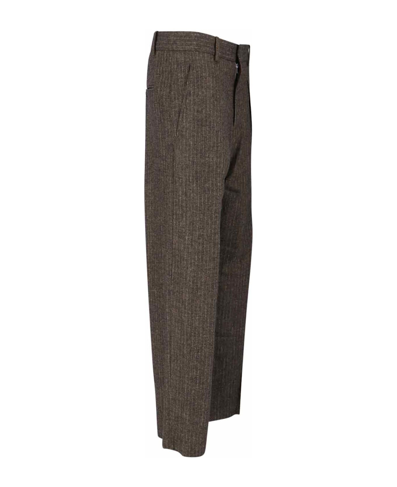 Wool Blend Straight Pants - 3
