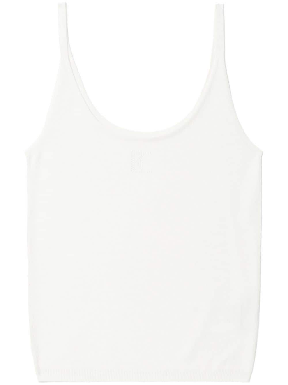 logo-perforated tank top - 1