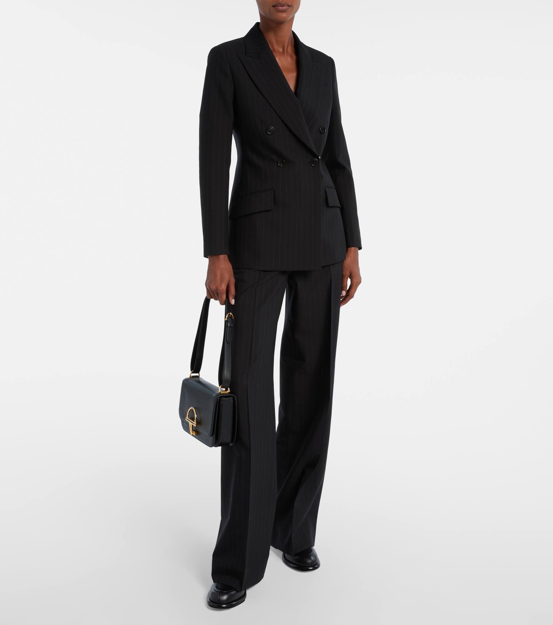 Pinstripe wool blazer - 2