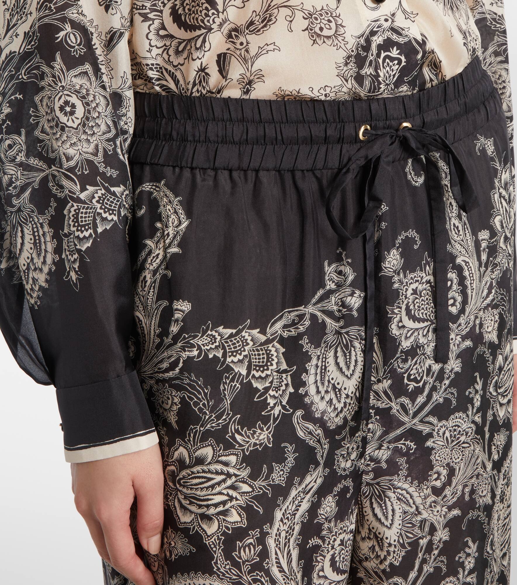 Rhiannon paisley silk wide-leg pants - 4