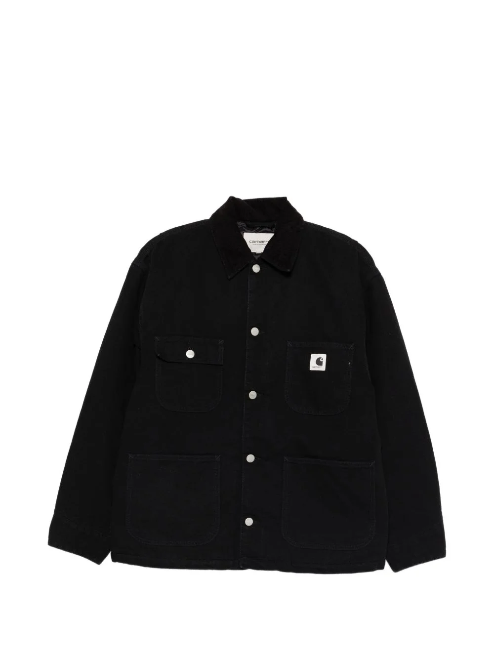 buttoned logo-patch jacket - 1