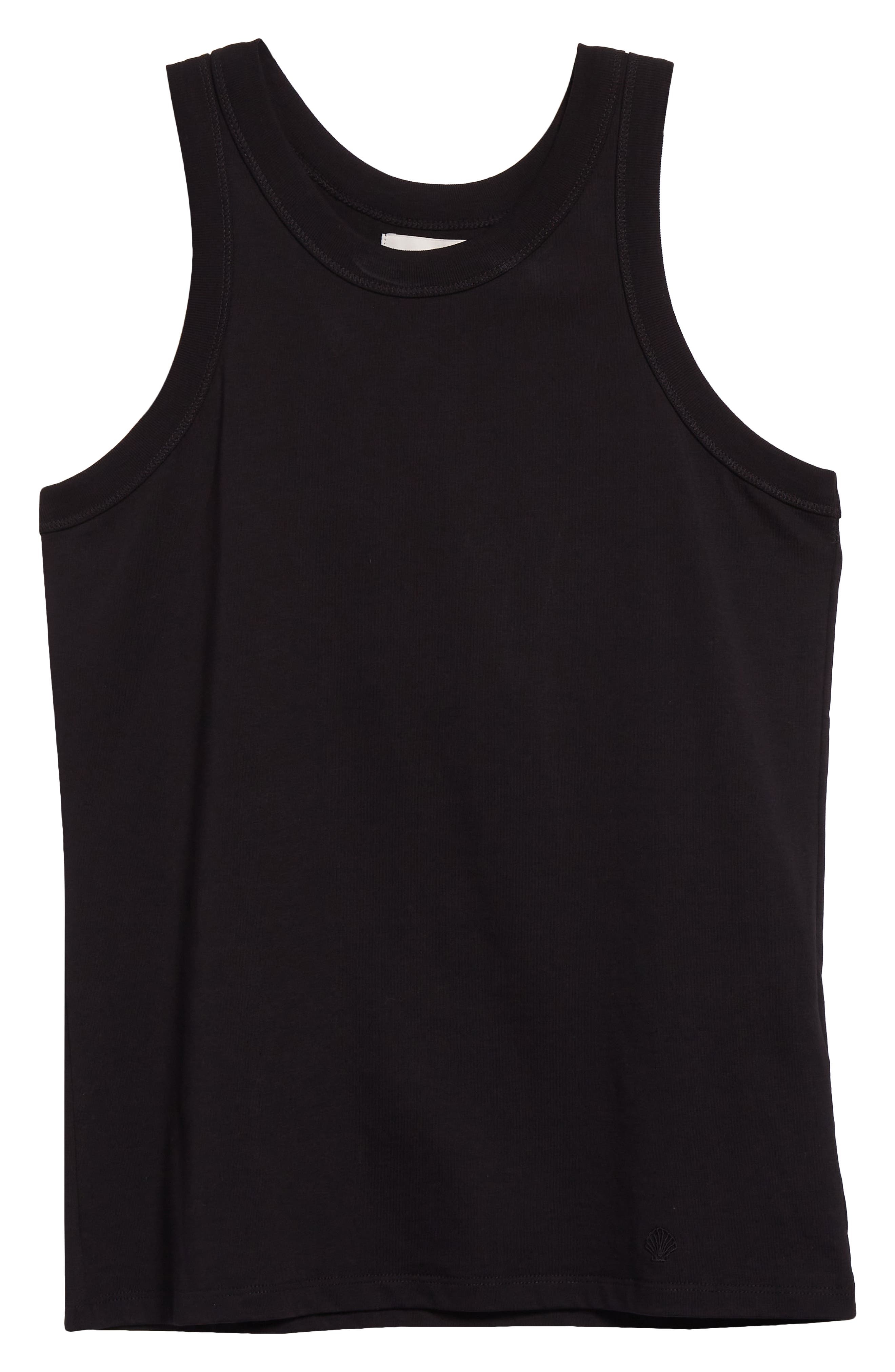 LOULOU DE SAISON Poso Supima® Cotton Tank in Black at Nordstrom - 6