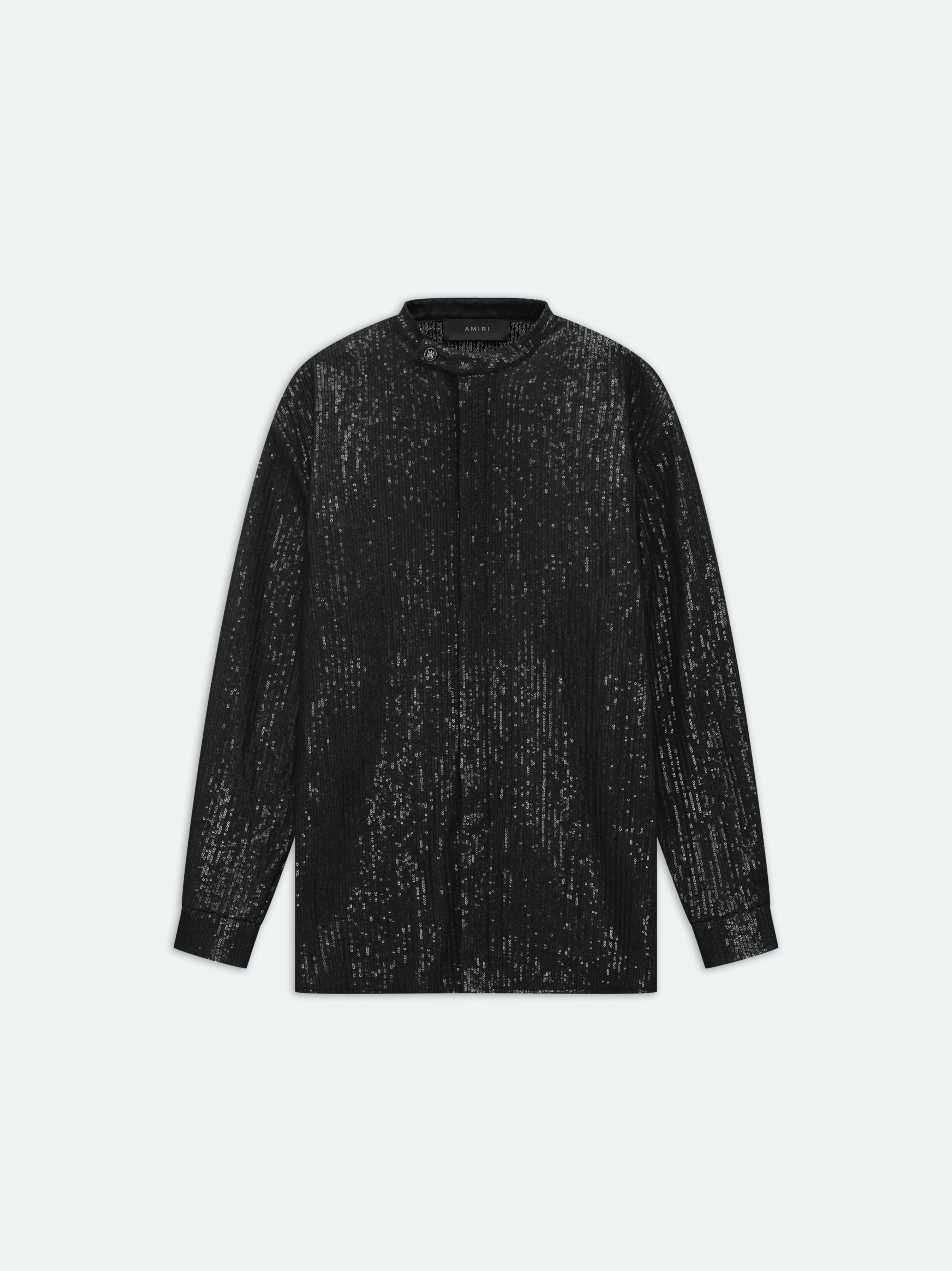 TAB COLLAR COVERED SEQUIN SHIRT - 1