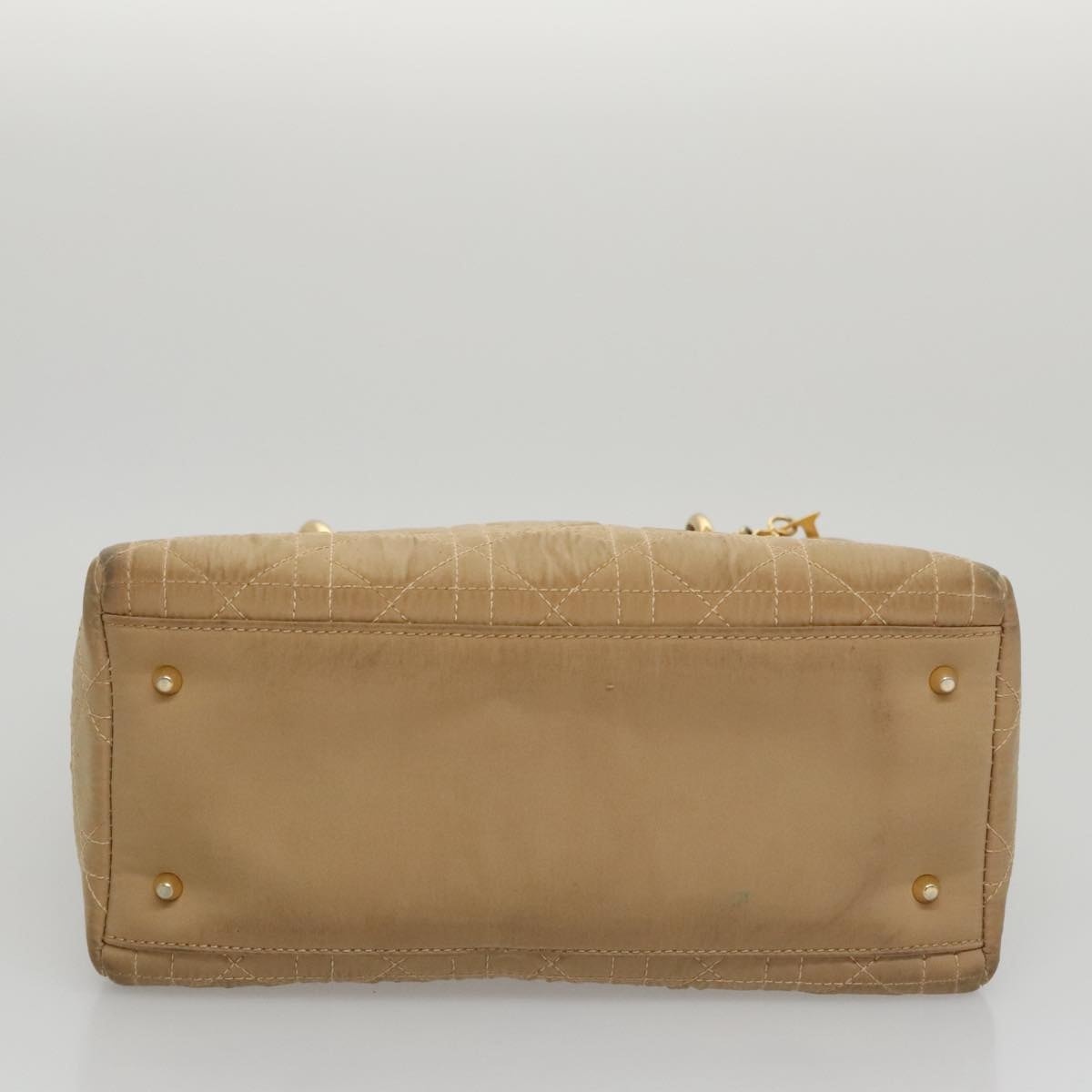 DIOR Canage Hand Bag Nylon Beige Gold - 9