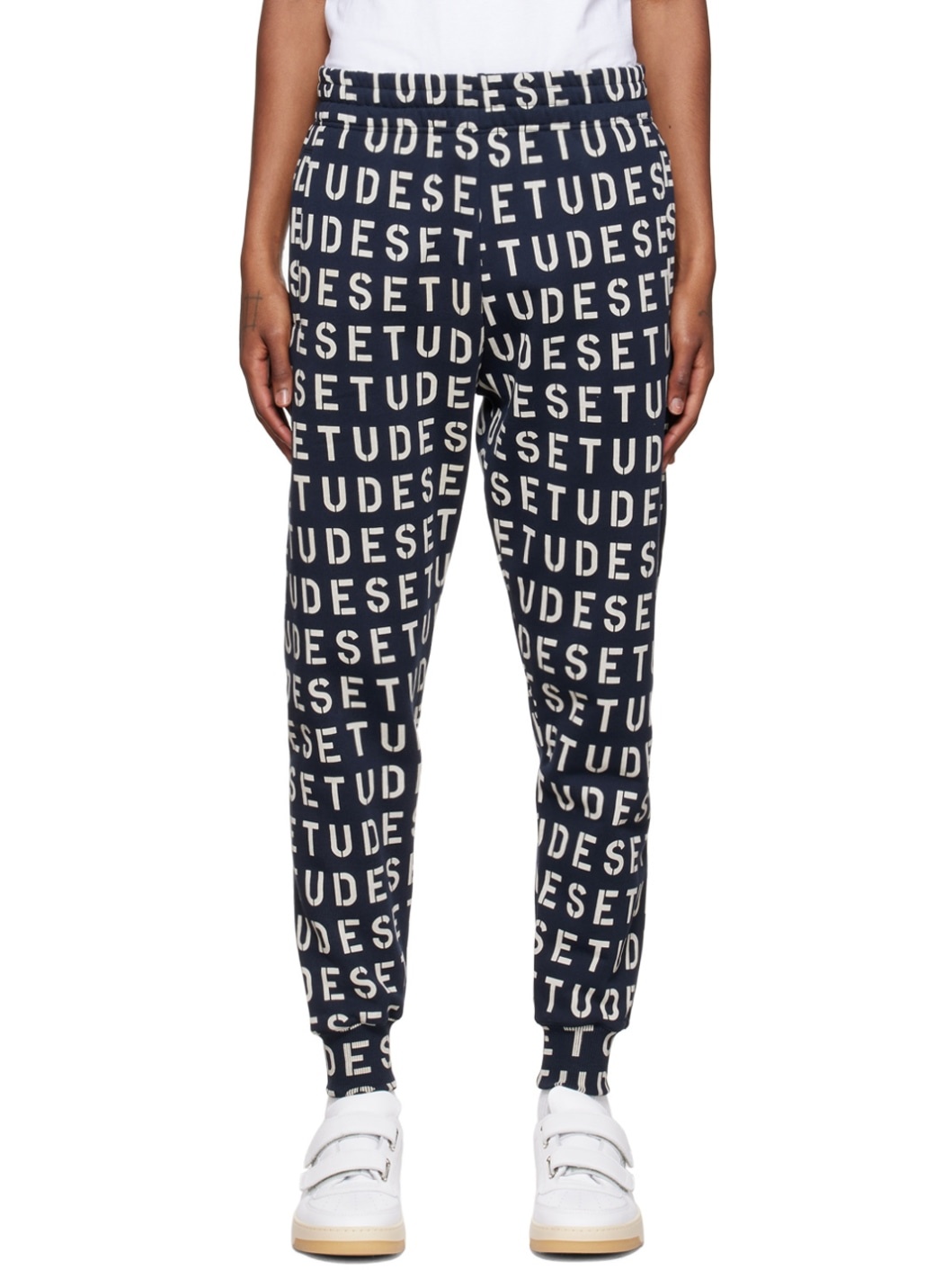 Navy Tempera Stencil Lounge Pants - 1