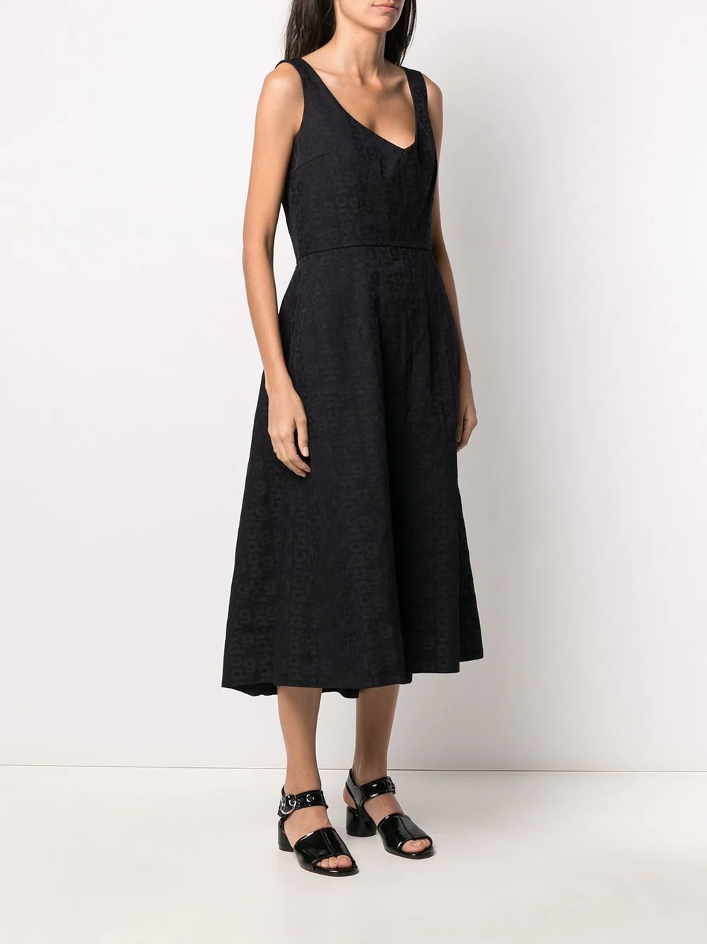 all over logo print midi dress - 6