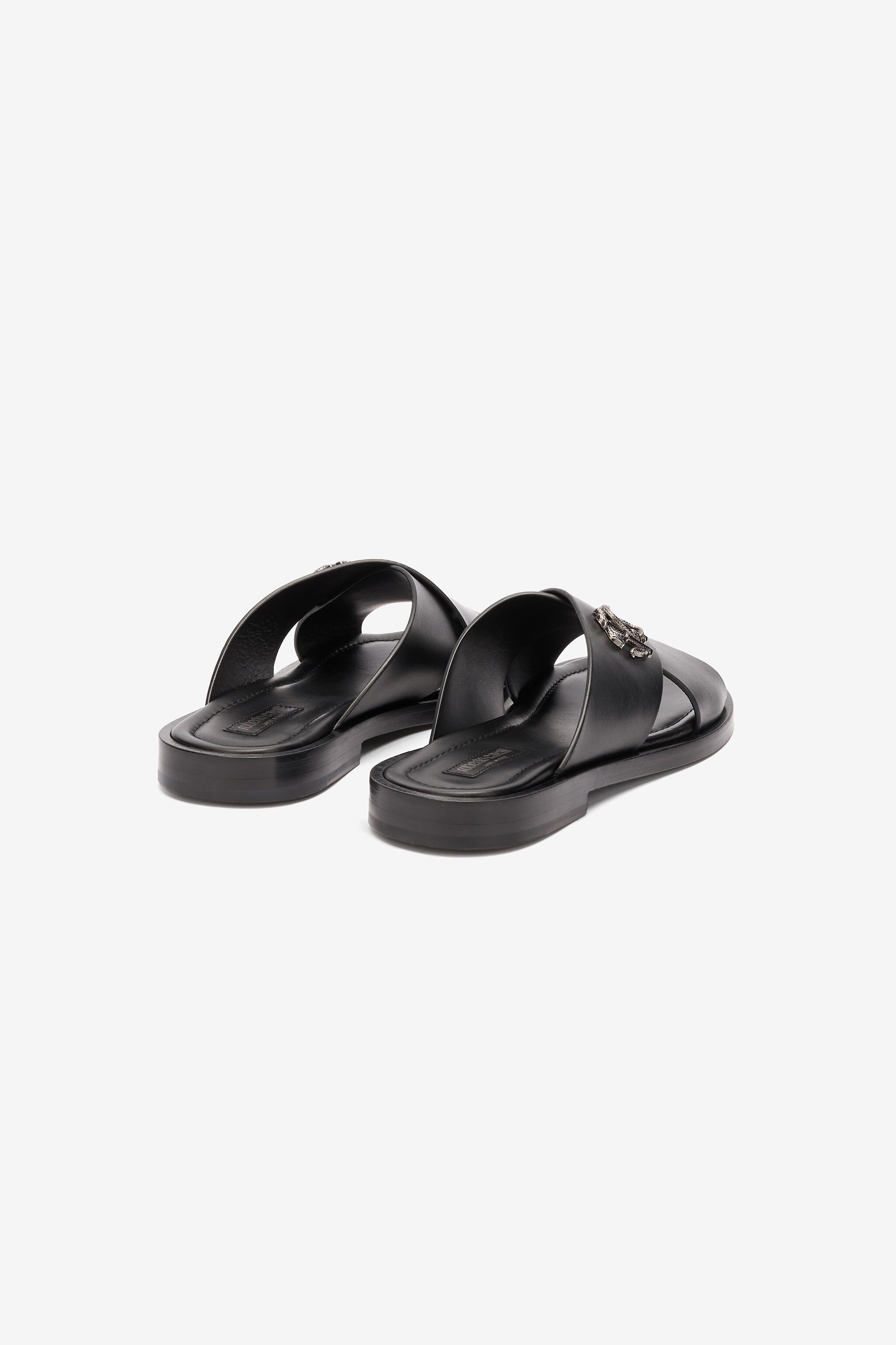 Slides With Bands And Mirror Snake Monogram - 3