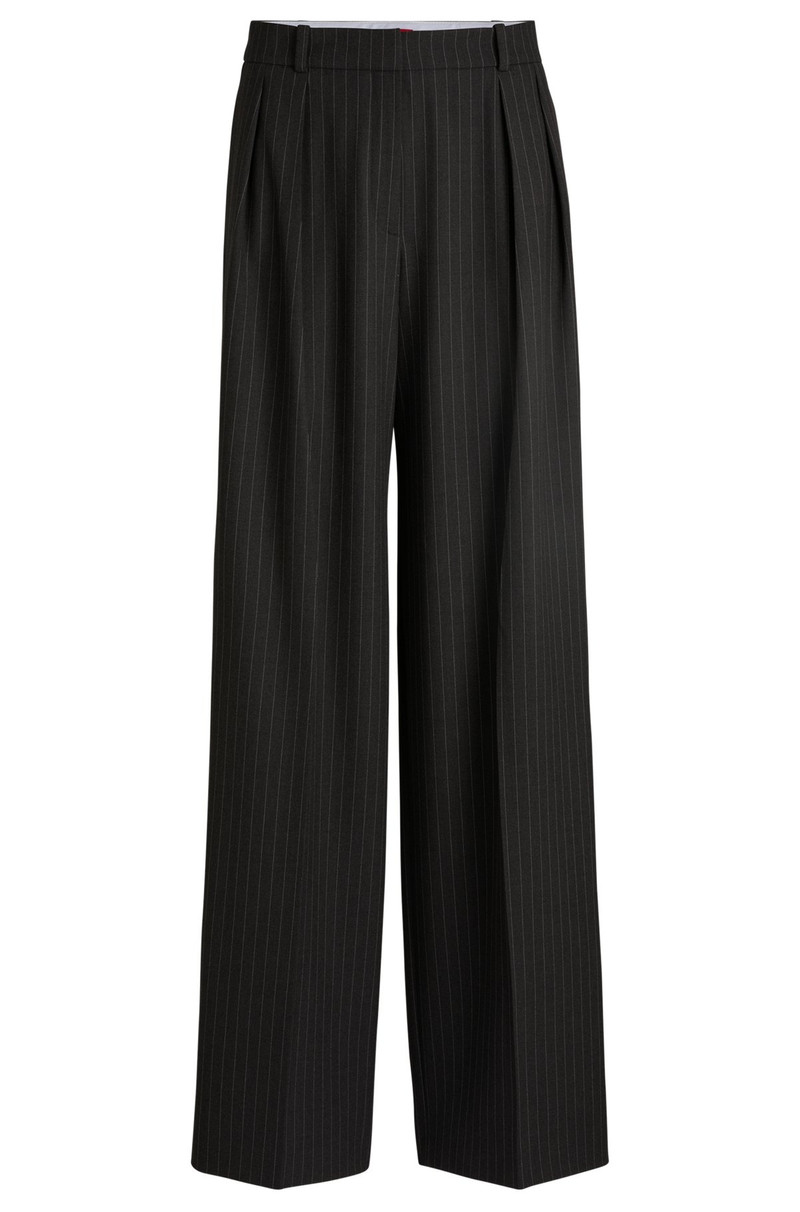 REGULAR-FIT TROUSERS IN PINSTRIPE STRETCH FABRIC 1